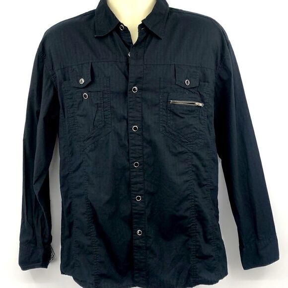 Franky & Max men’s black embroidered detail shirt - Picture 3 of 7
